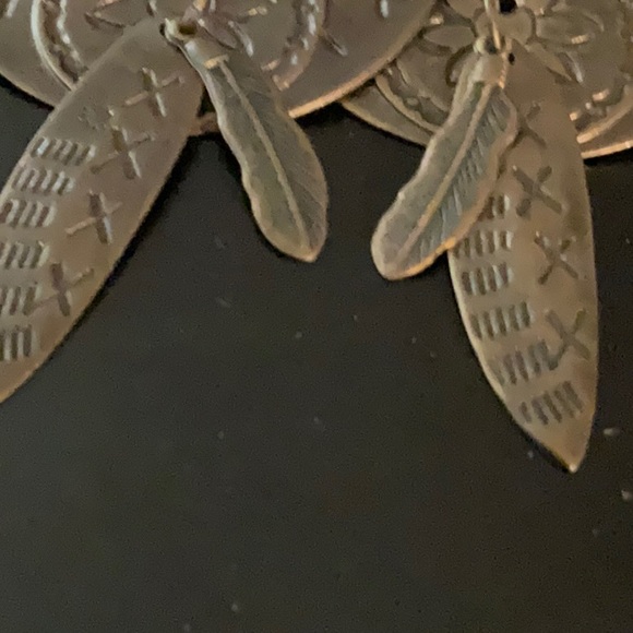 Vintage Native American Style Aluminum 4” Earrings - Picture 4 of 4